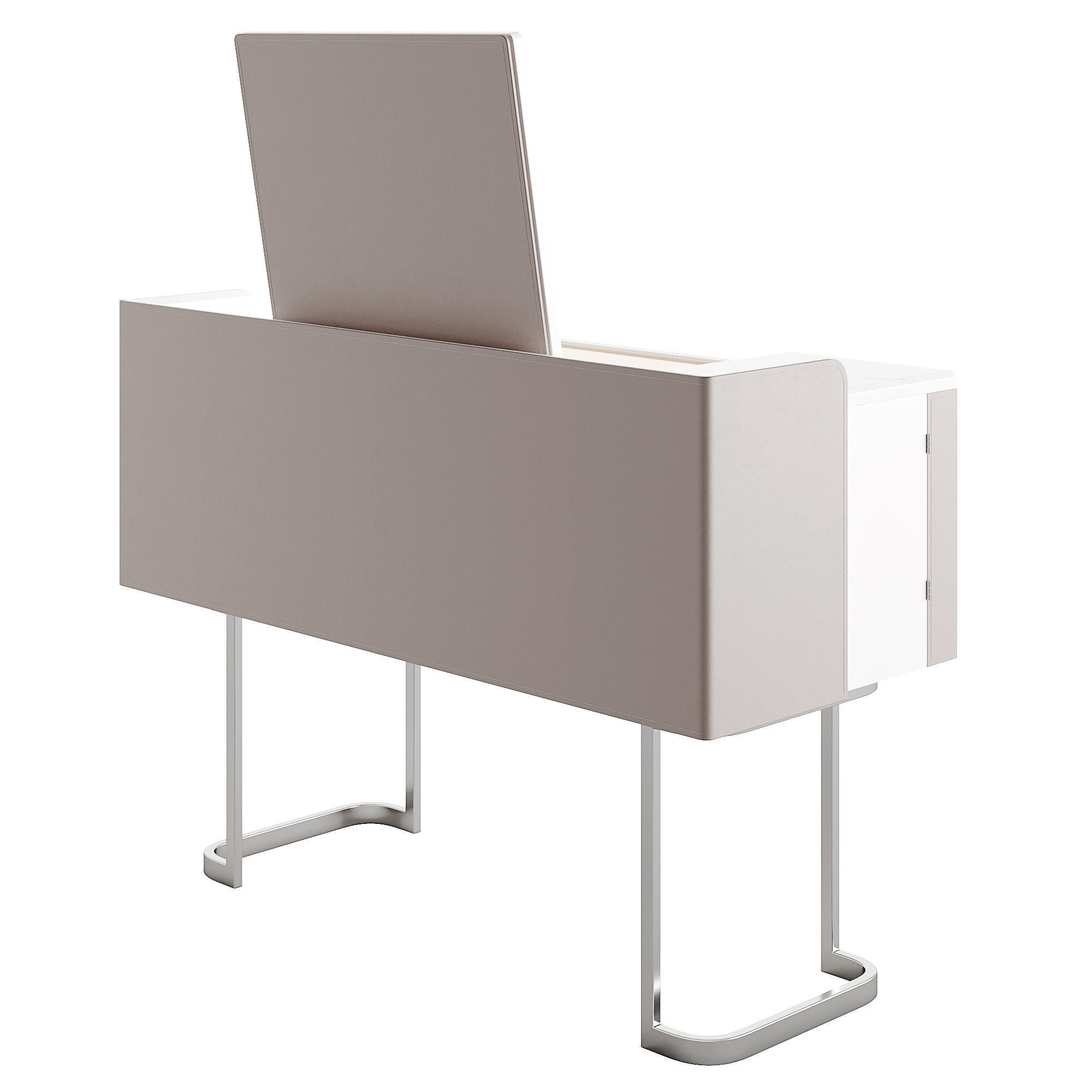 Makeup Vanity Set With Flip-up Mirror 3D model_7