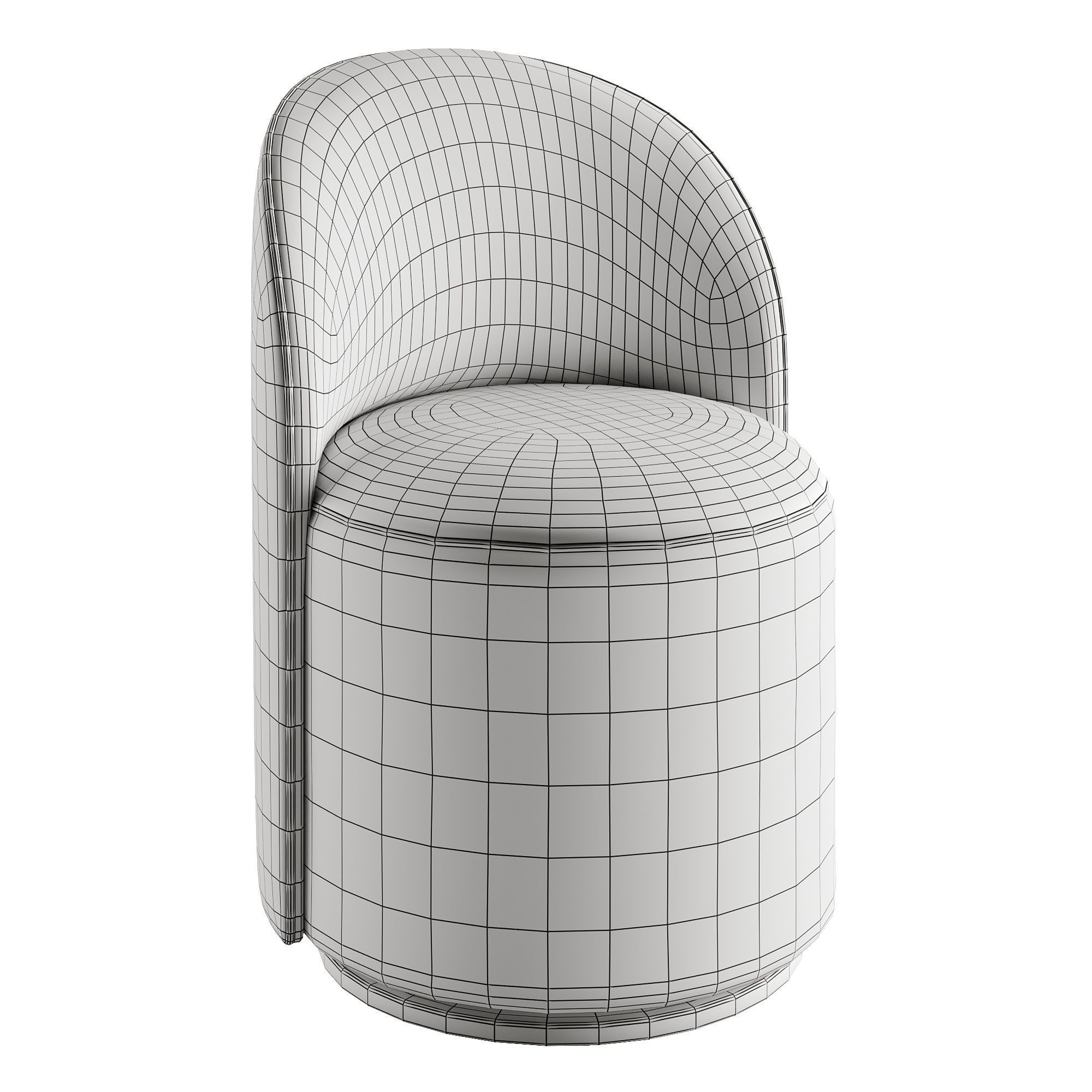 Makeup Vanity Set With Flip-up Mirror 3D model_5