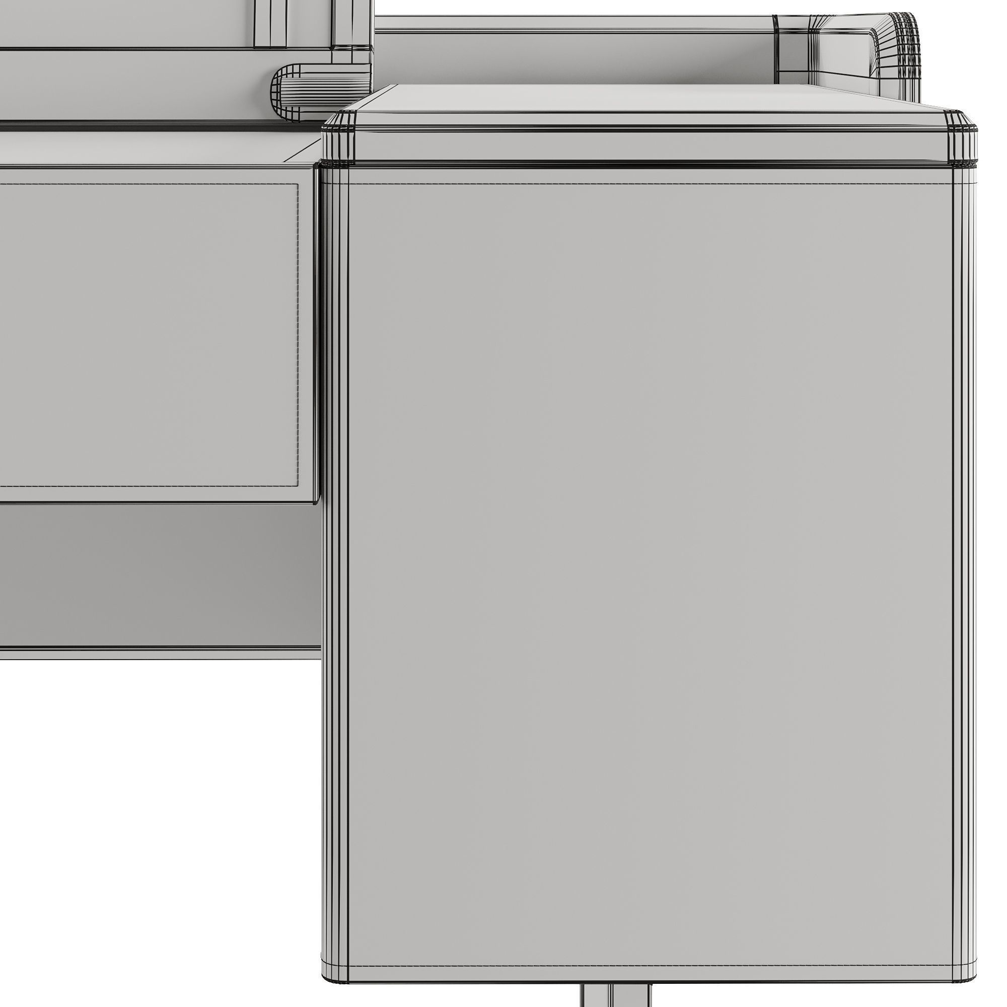 Makeup Vanity Set With Flip-up Mirror 3D model_8