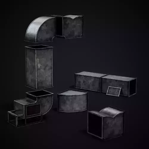 Ventilation Modular Low-poly 3D model