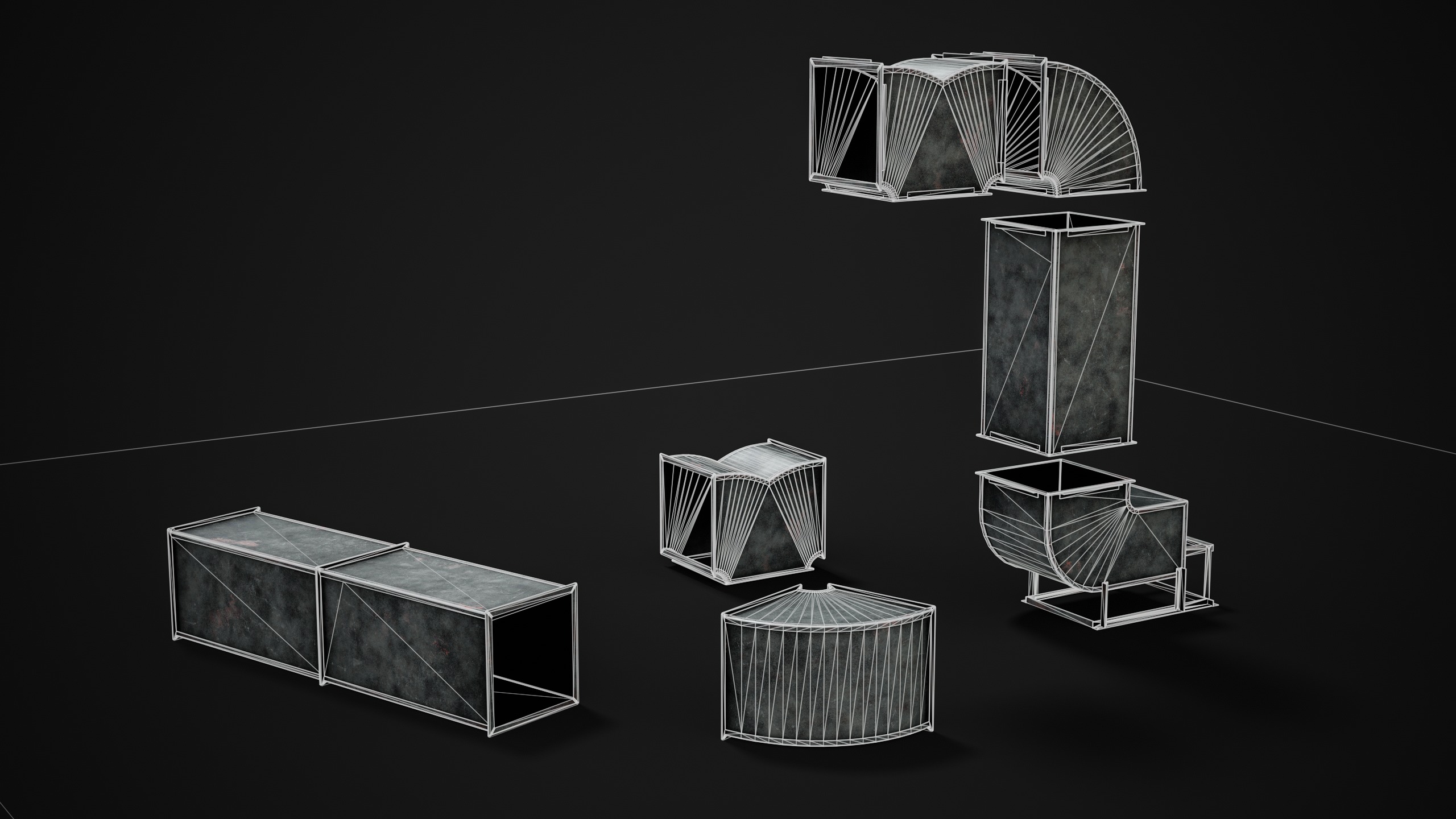 Ventilation Modular Low-poly 3D model_14