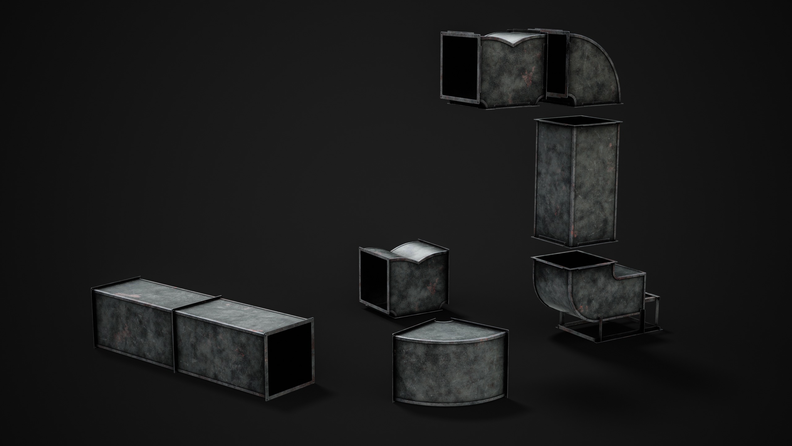 Ventilation Modular Low-poly 3D model_2