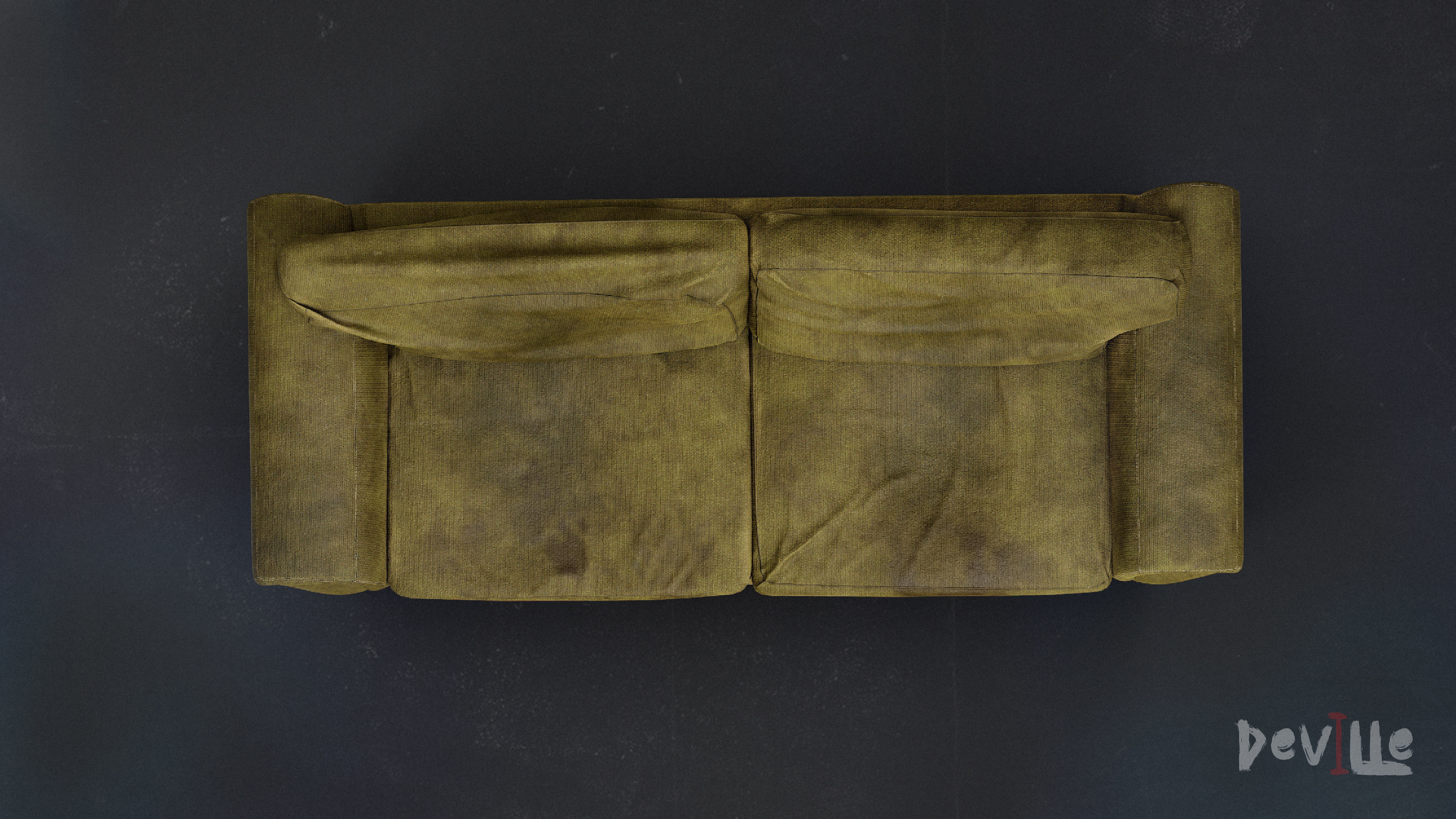 Sofa and Armchair Worn Leather and Fabric Gameready  Low-poly 3D model_12