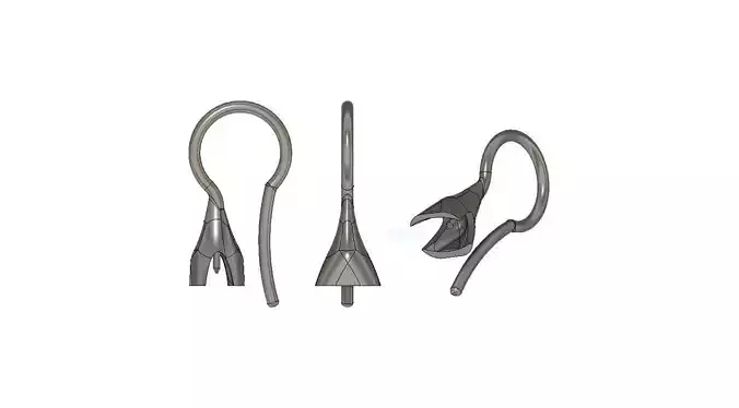 Earring Hook 3D model