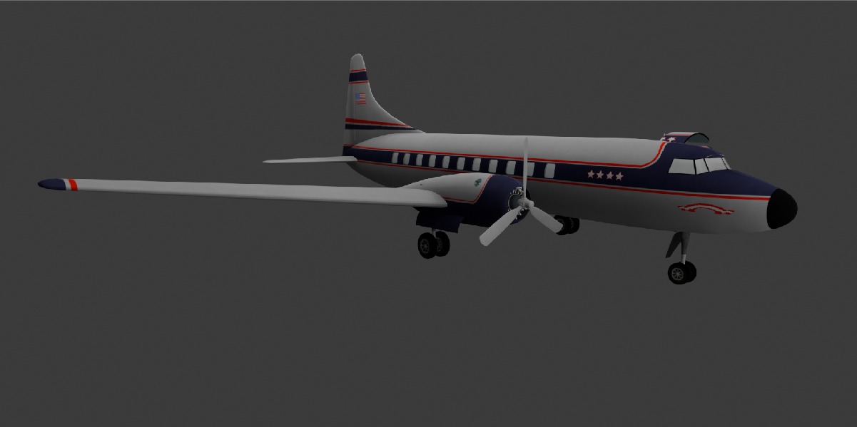 Airplane Low-poly 3D model_1