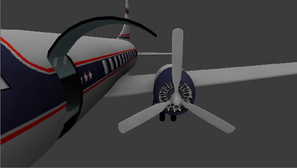 Airplane Low-poly 3D model_5