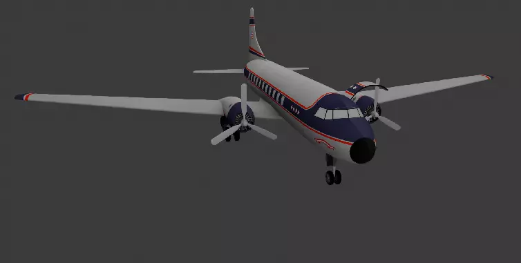 Airplane Low-poly 3D model_0