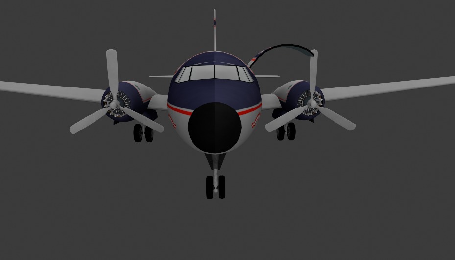 Airplane Low-poly 3D model_2