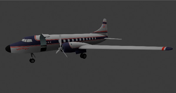 Airplane Low-poly 3D model_3