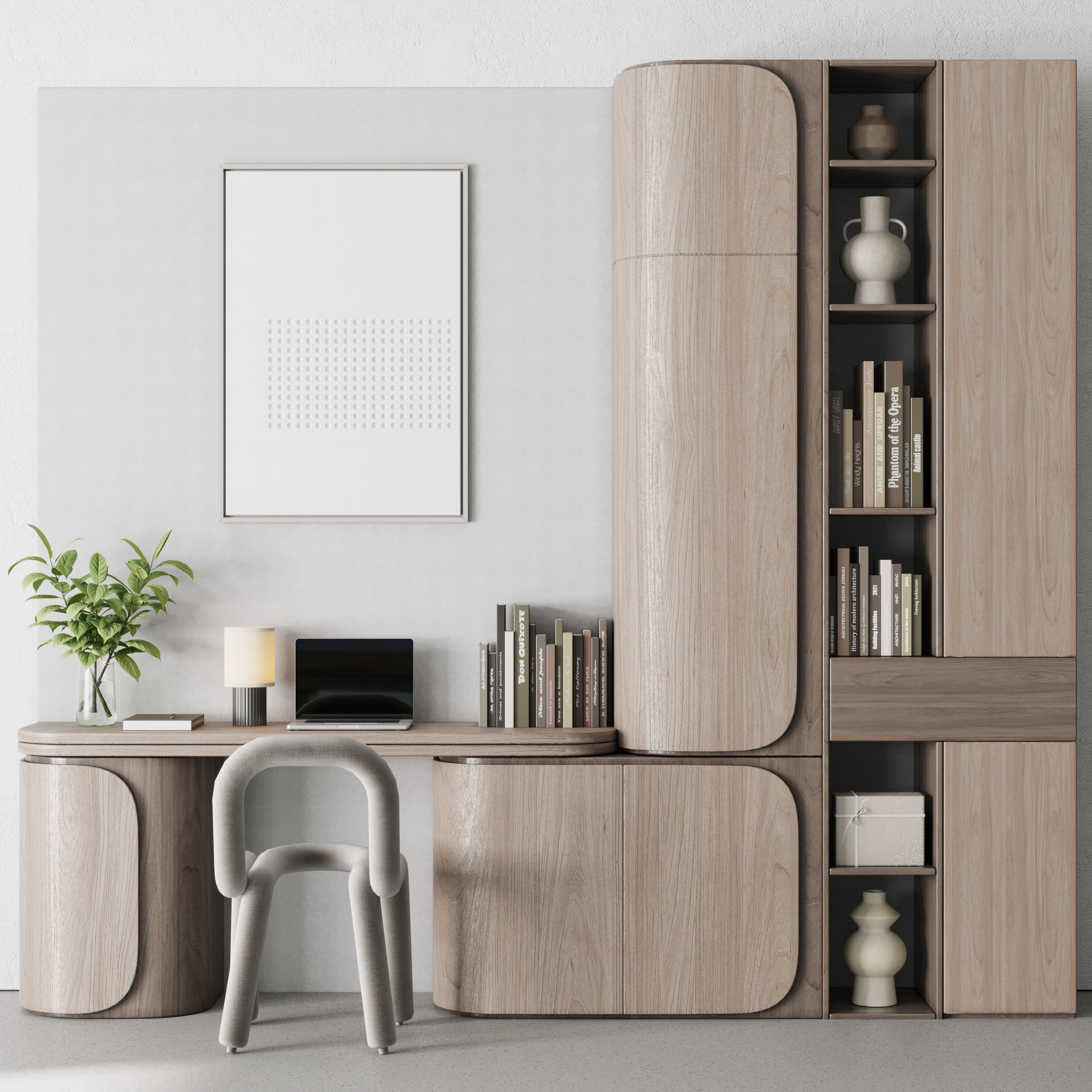 Workplace - Home offfice set - office furniture - 34 3D model_1