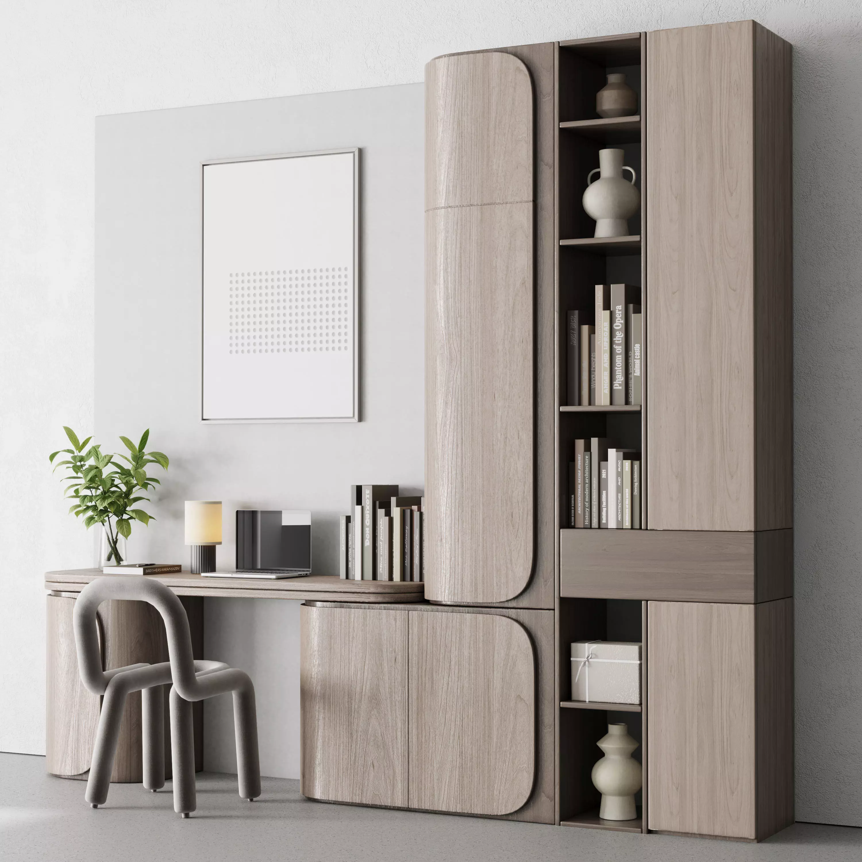 Workplace - Home offfice set - office furniture - 34 3D model_0