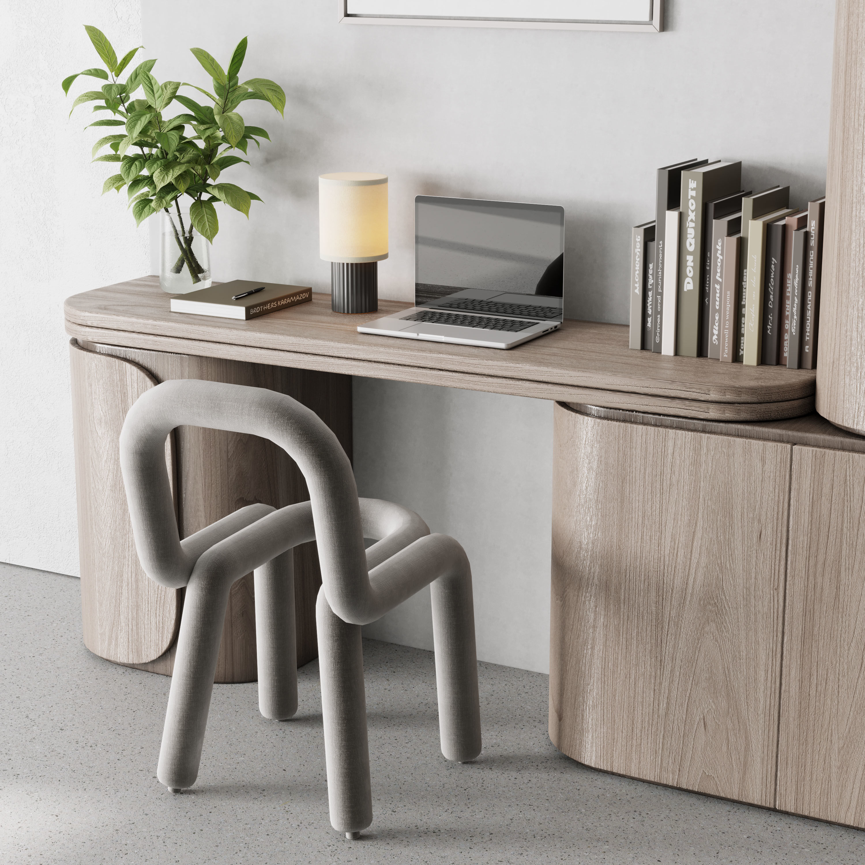 Workplace - Home offfice set - office furniture - 34 3D model_3