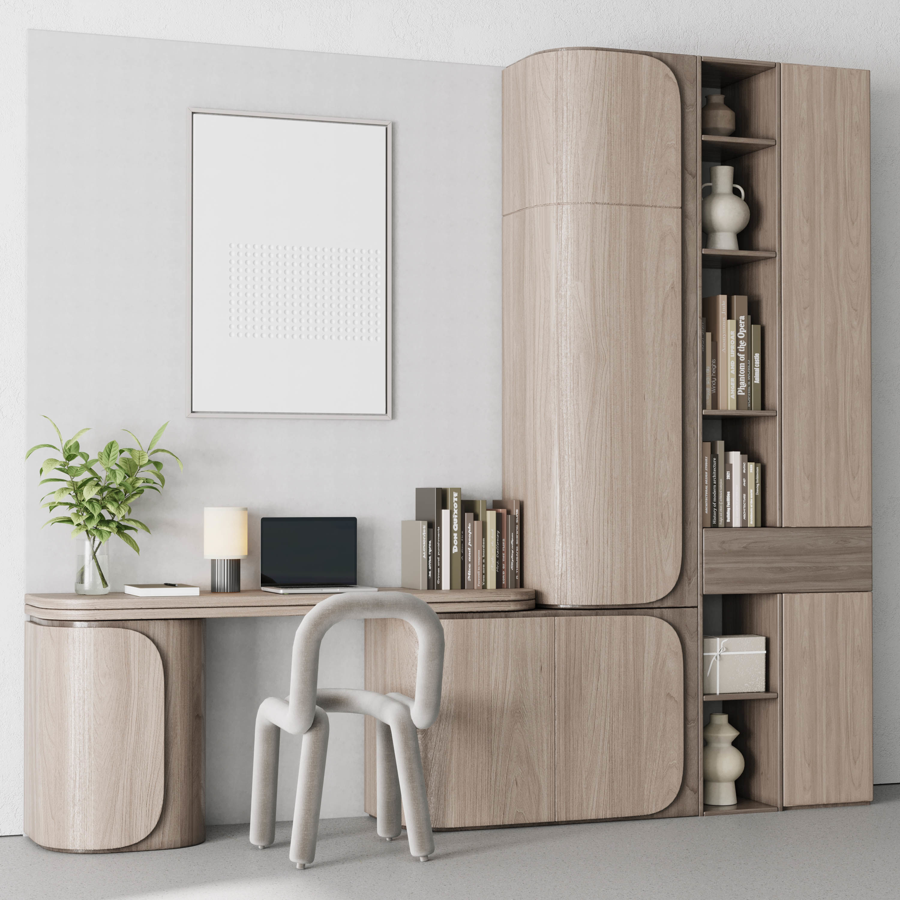 Workplace - Home offfice set - office furniture - 34 3D model_4