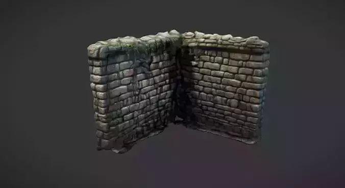 Ruined Stone Wall Model