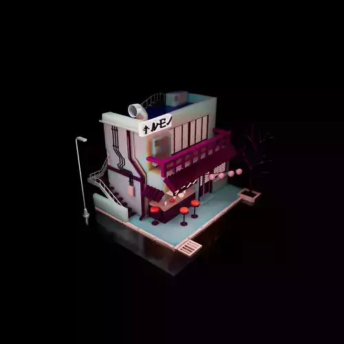 Low Poly 3D Cartoon House Model for Games and Applications