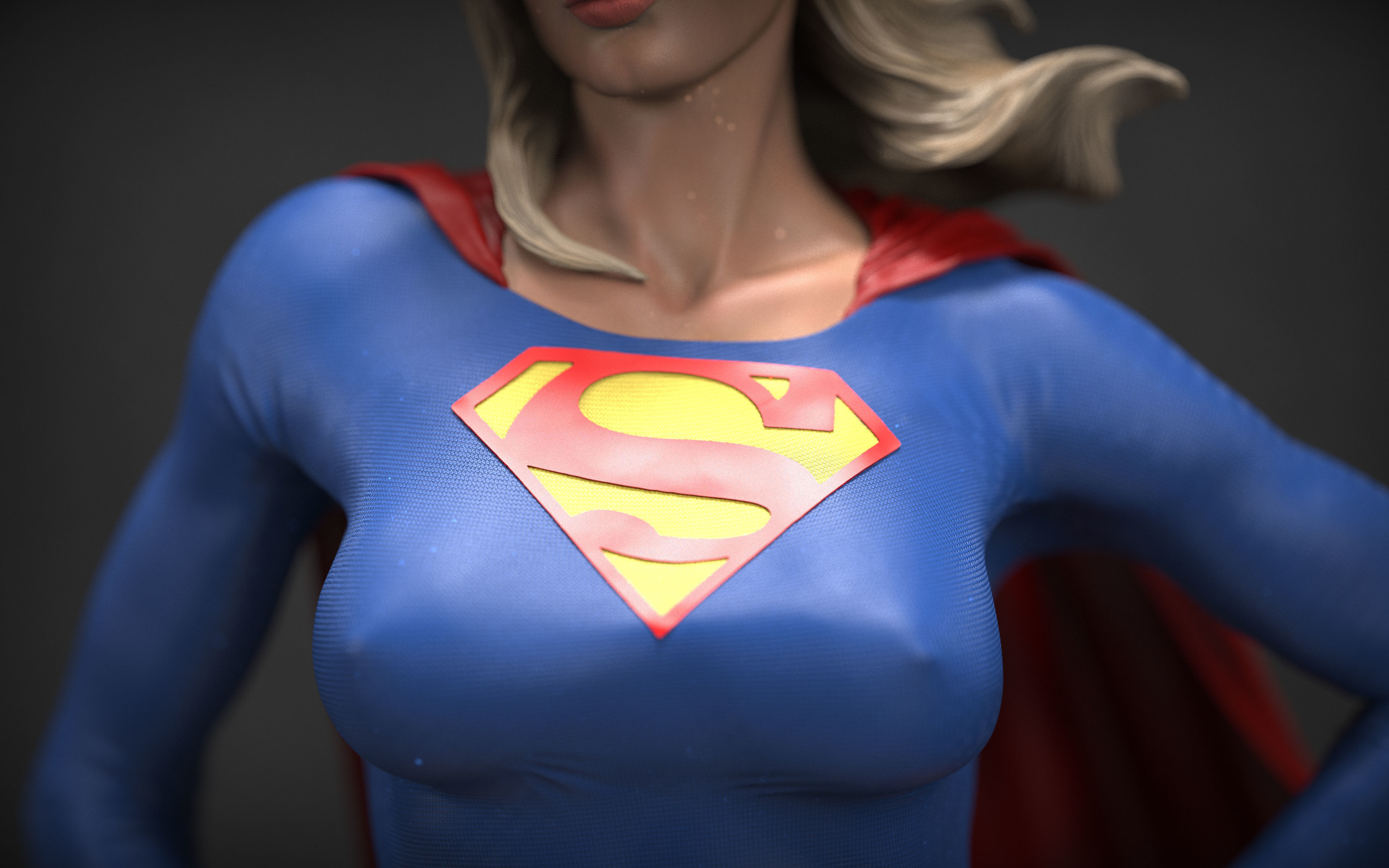 Supergirl statue 3D print model_5