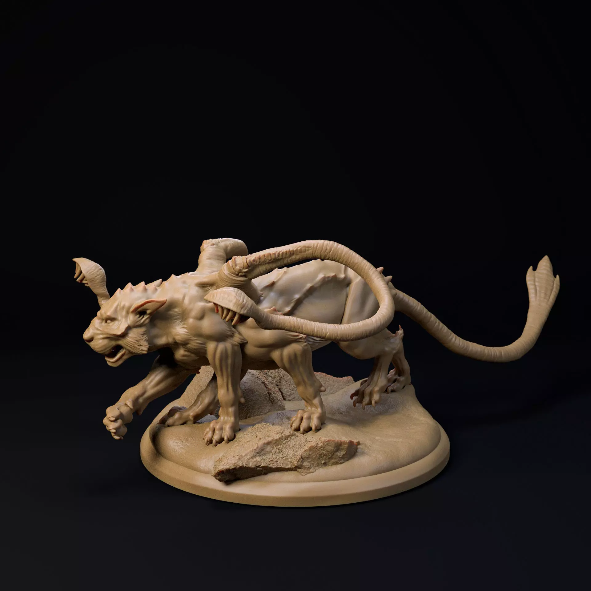 Displacer beast sneaking 32mm scale - pre-supported 3D print model