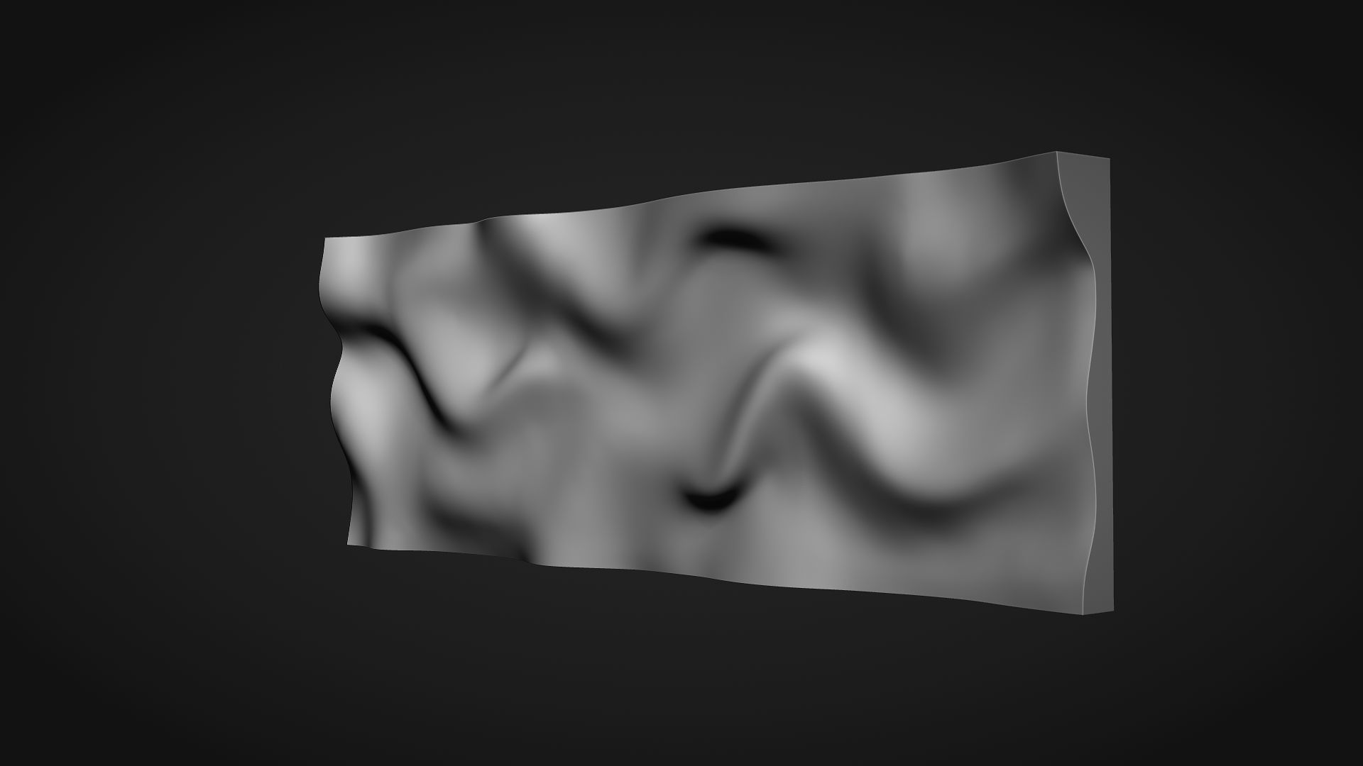 Wavy Wall Art Panel 3D model_5