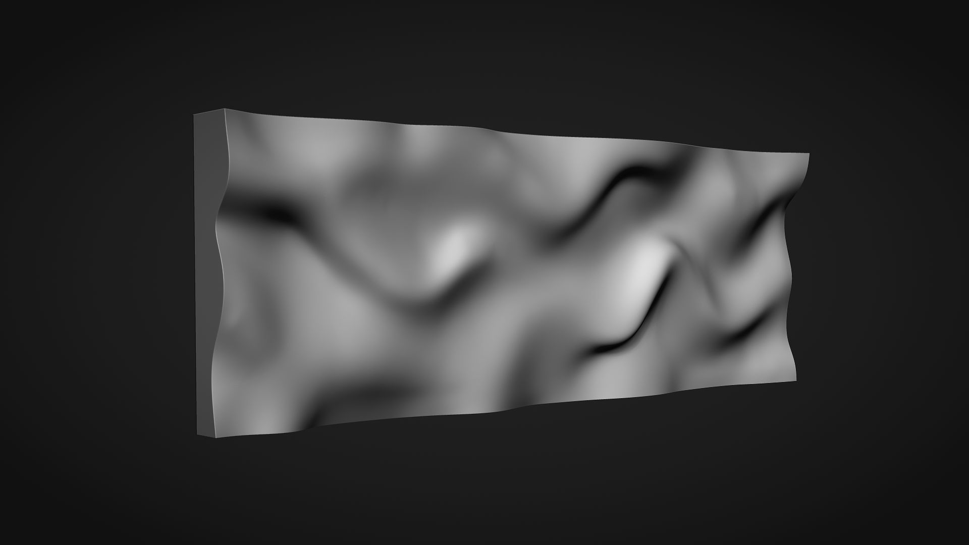 Wavy Wall Art Panel 3D model_4