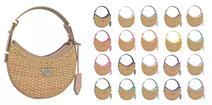 Prada Wicker and leather Arque bag