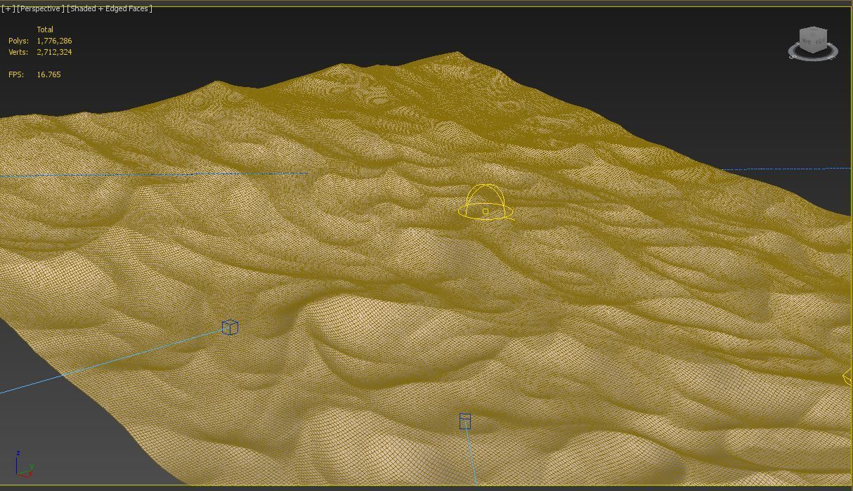 Sand dune Low-poly 3D model_7