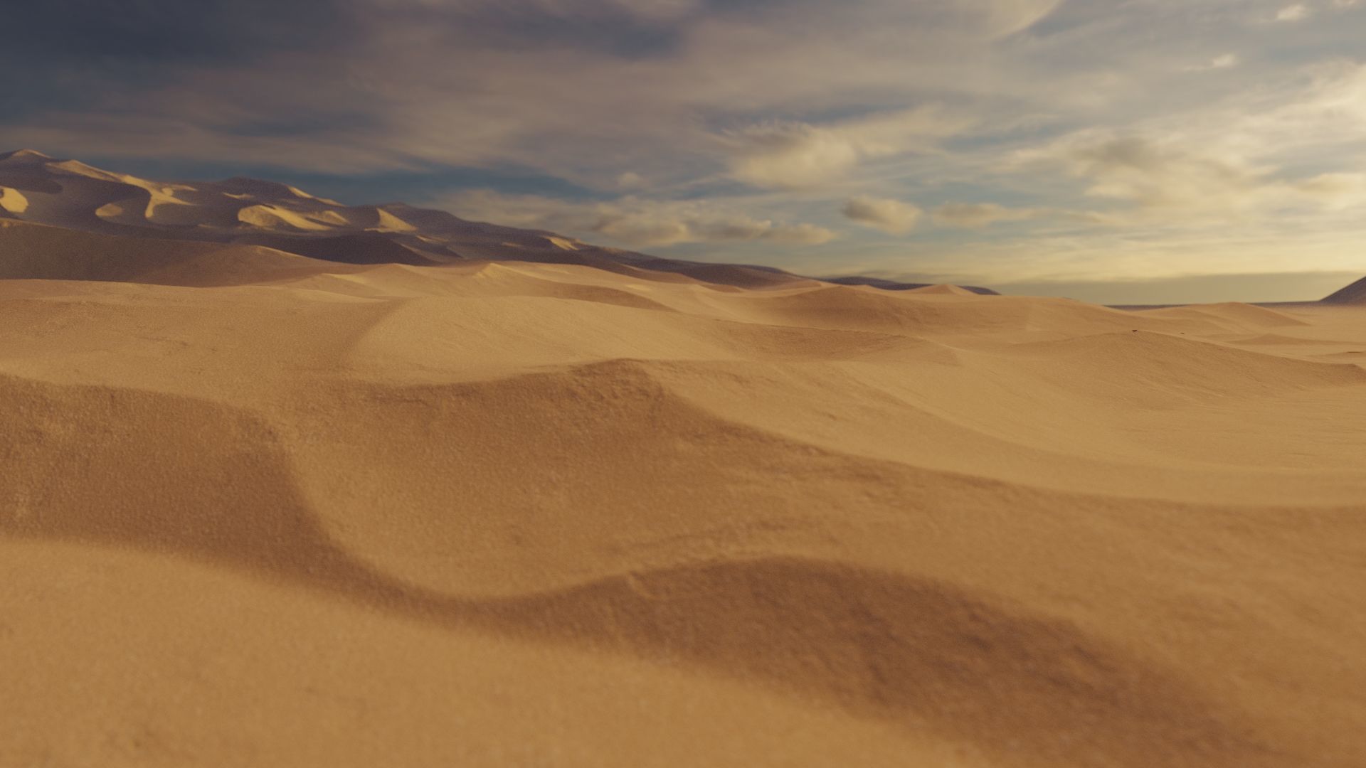 Sand dune Low-poly 3D model_4