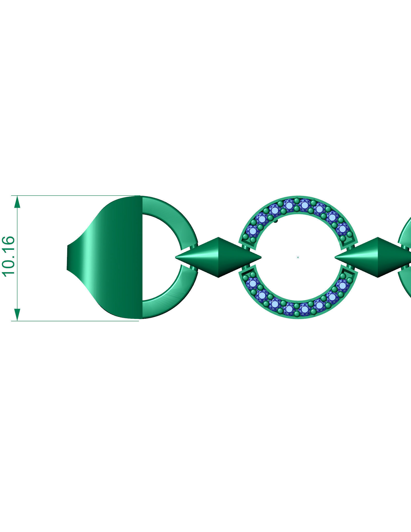 Light Weight Diamond Western type Ladies Bracelets 3D print model_3