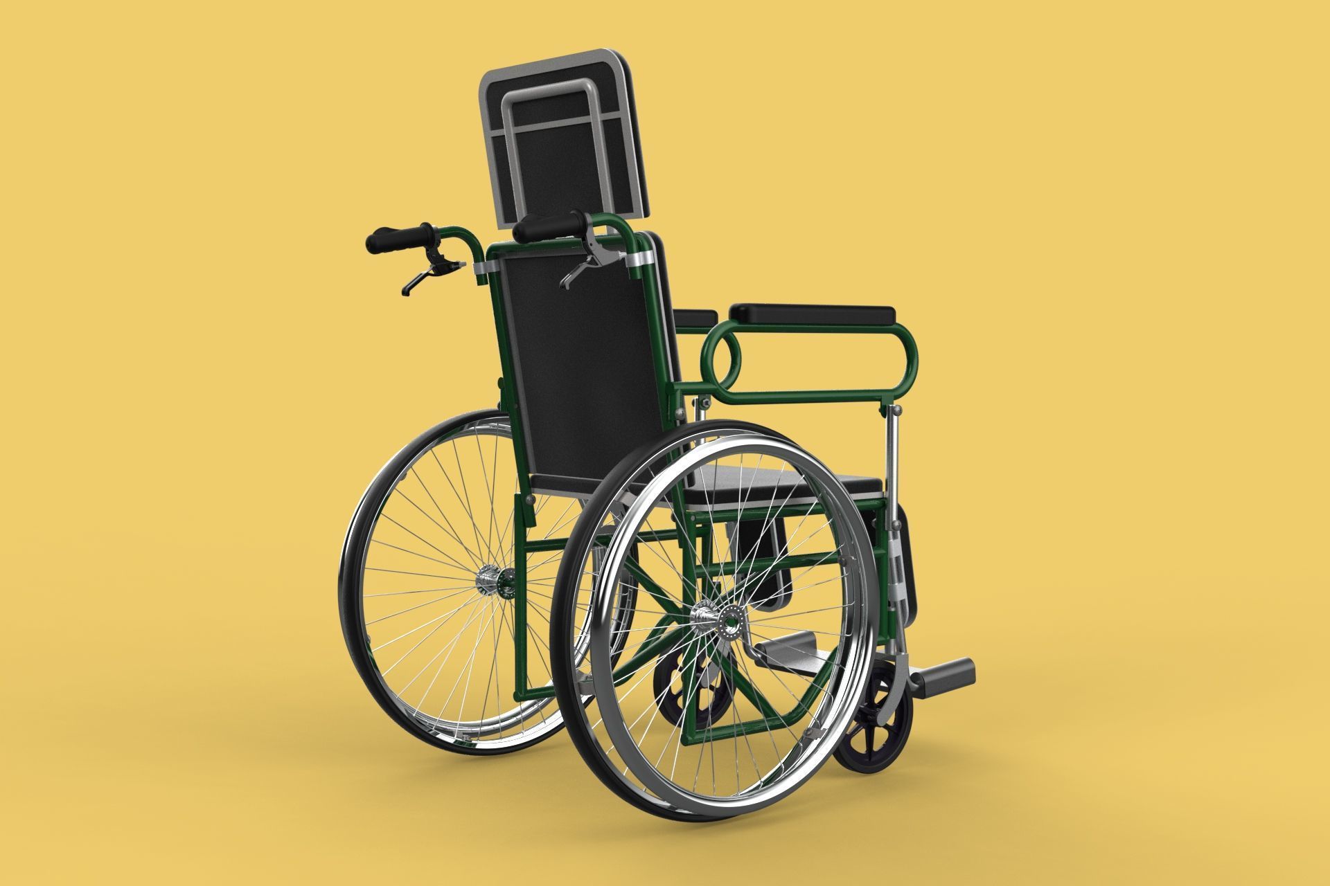 RECLINING RECLINE TILT LYING MANUAL FOLDING WHEELCHAIR MEDICAL 3D model_43