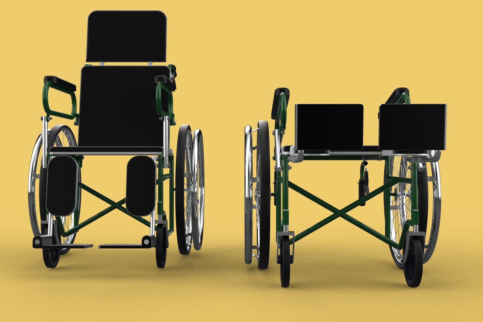 RECLINING RECLINE TILT LYING MANUAL FOLDING WHEELCHAIR MEDICAL 3D model_22