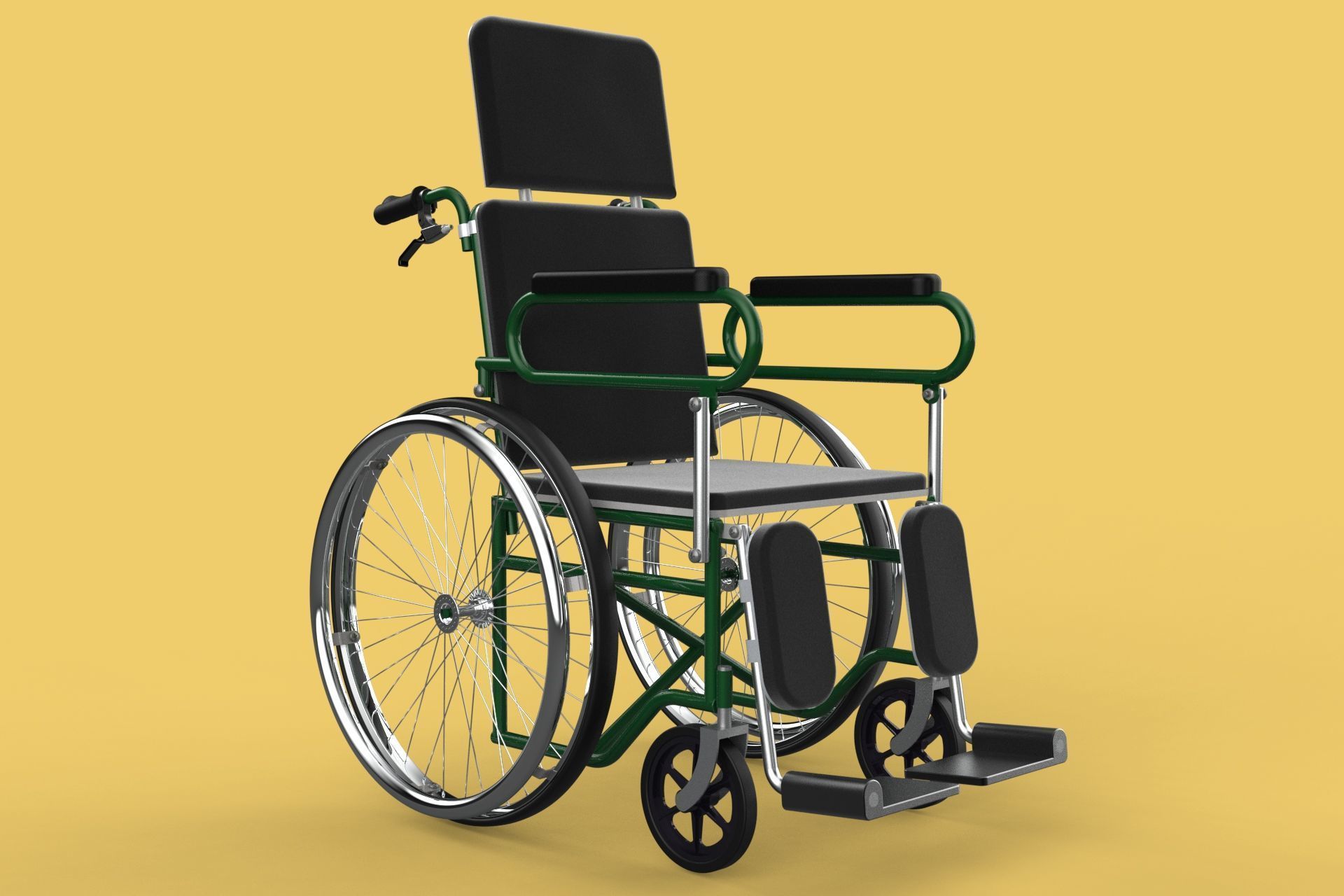 RECLINING RECLINE TILT LYING MANUAL FOLDING WHEELCHAIR MEDICAL 3D model_40