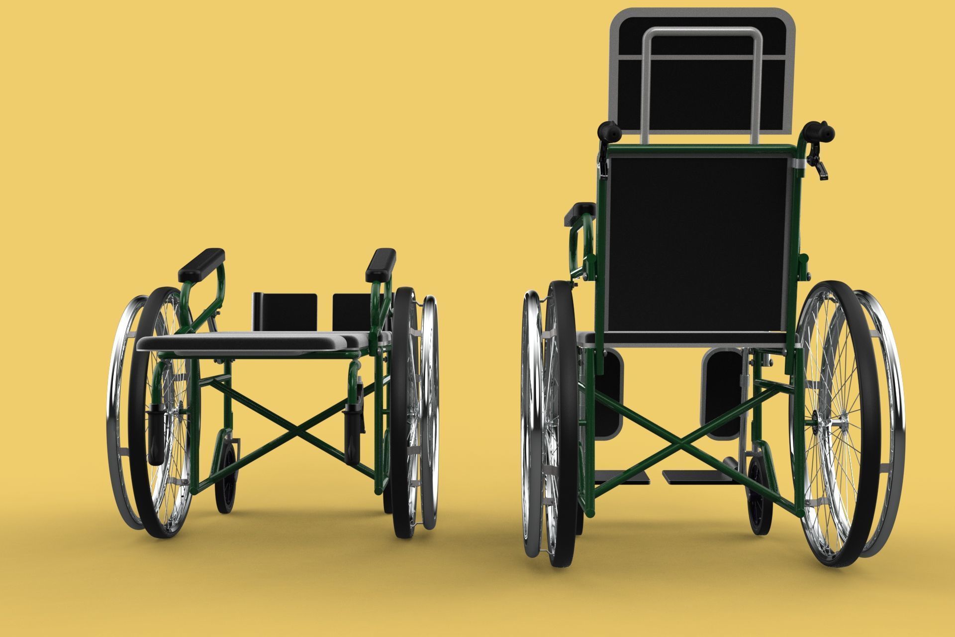RECLINING RECLINE TILT LYING MANUAL FOLDING WHEELCHAIR MEDICAL 3D model_44
