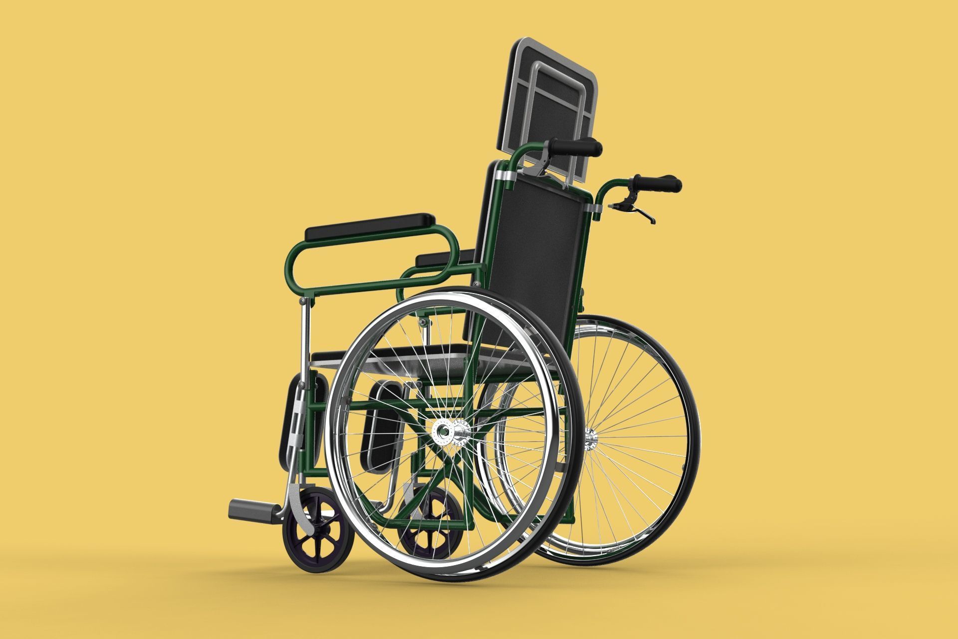 RECLINING RECLINE TILT LYING MANUAL FOLDING WHEELCHAIR MEDICAL 3D model_46