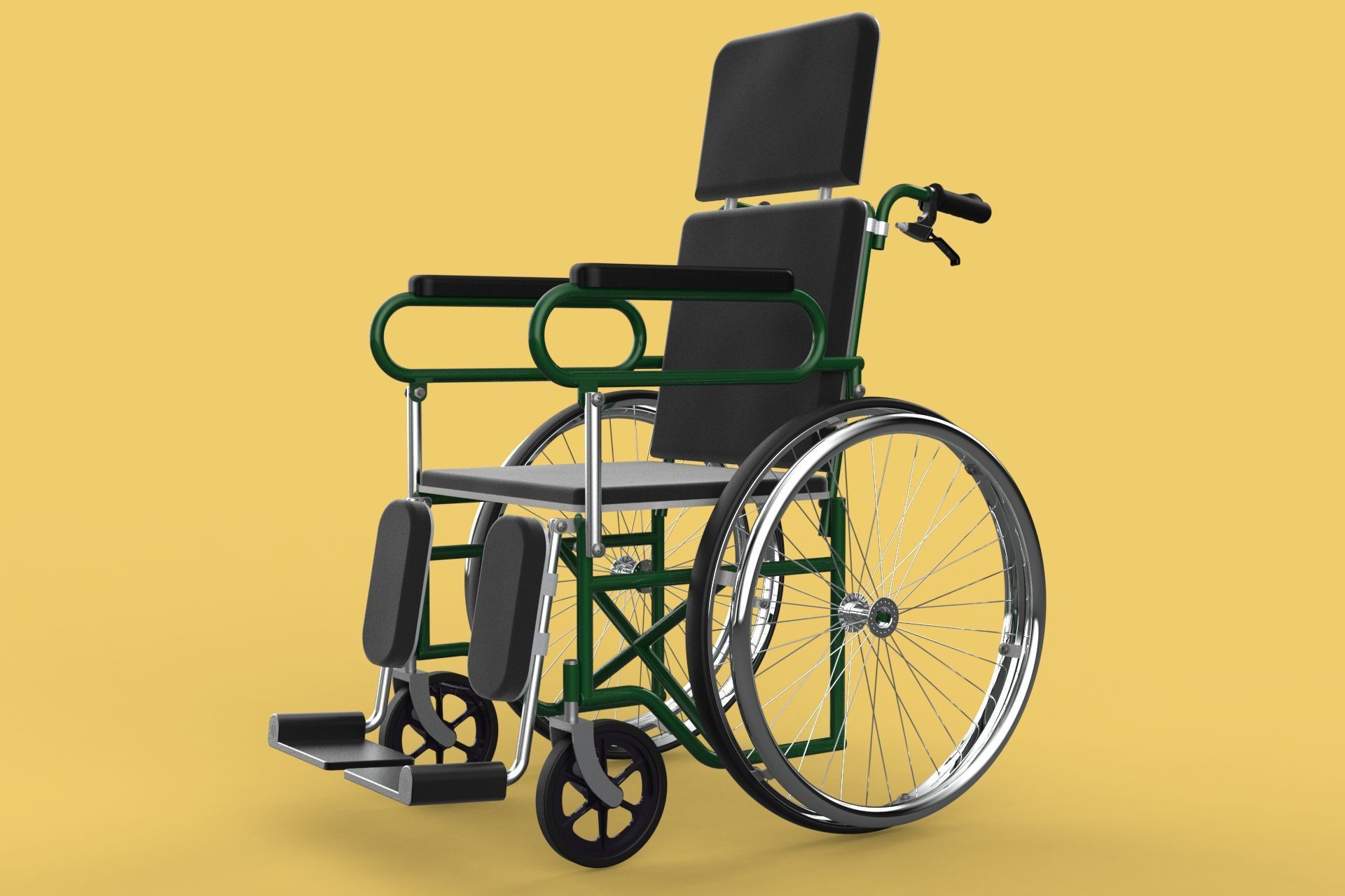 RECLINING RECLINE TILT LYING MANUAL FOLDING WHEELCHAIR MEDICAL 3D model_41