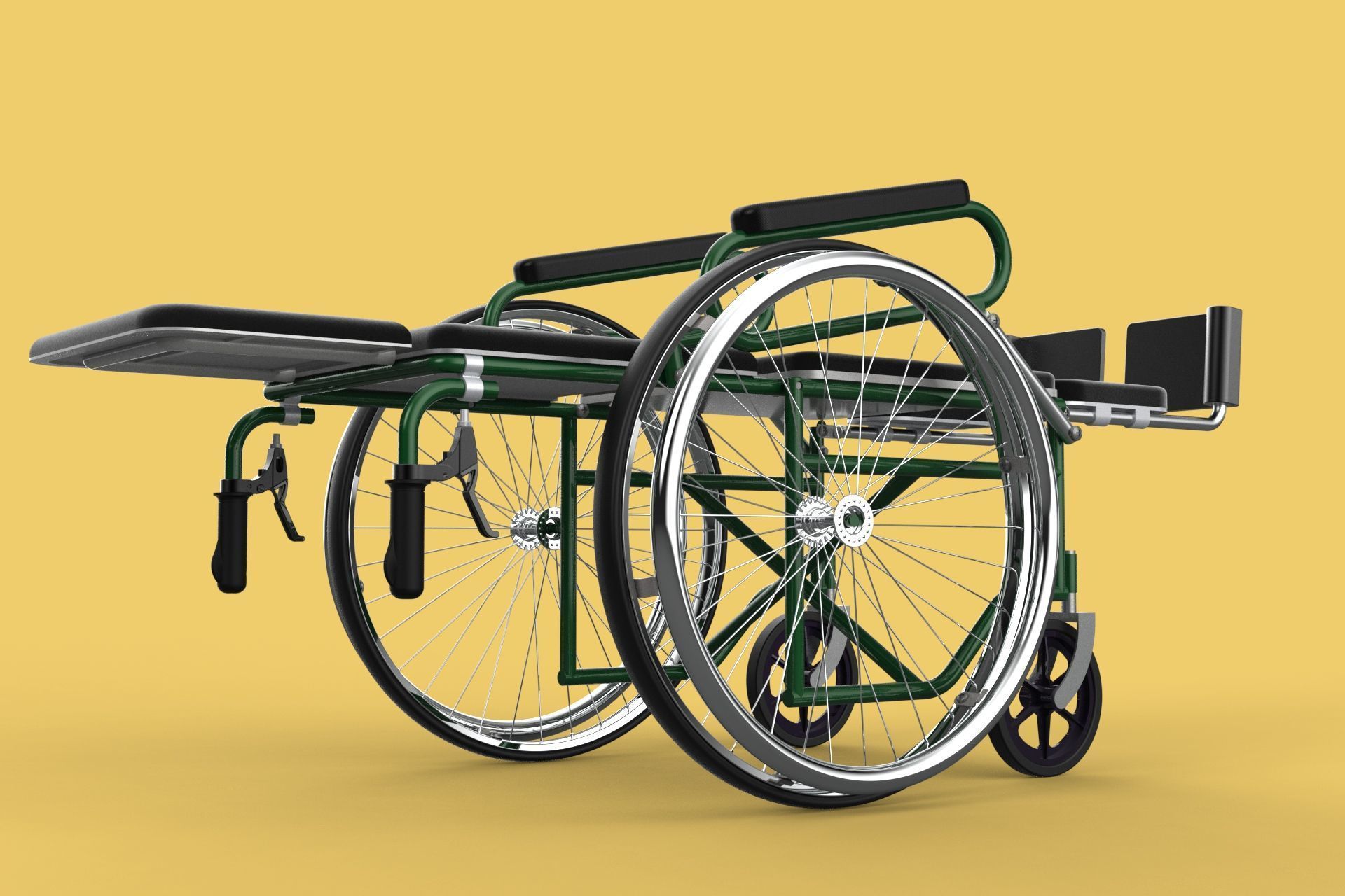 RECLINING RECLINE TILT LYING MANUAL FOLDING WHEELCHAIR MEDICAL 3D model_25