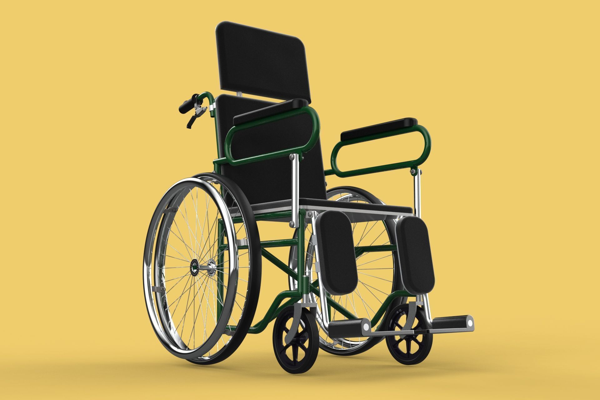 RECLINING RECLINE TILT LYING MANUAL FOLDING WHEELCHAIR MEDICAL 3D model_45