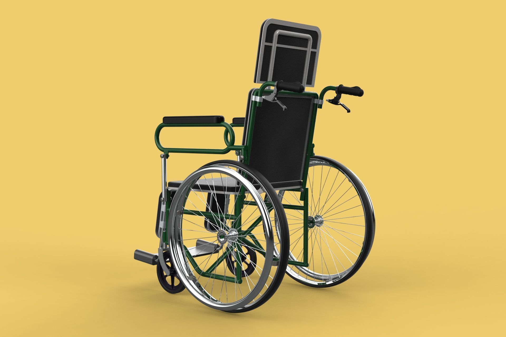 RECLINING RECLINE TILT LYING MANUAL FOLDING WHEELCHAIR MEDICAL 3D model_42