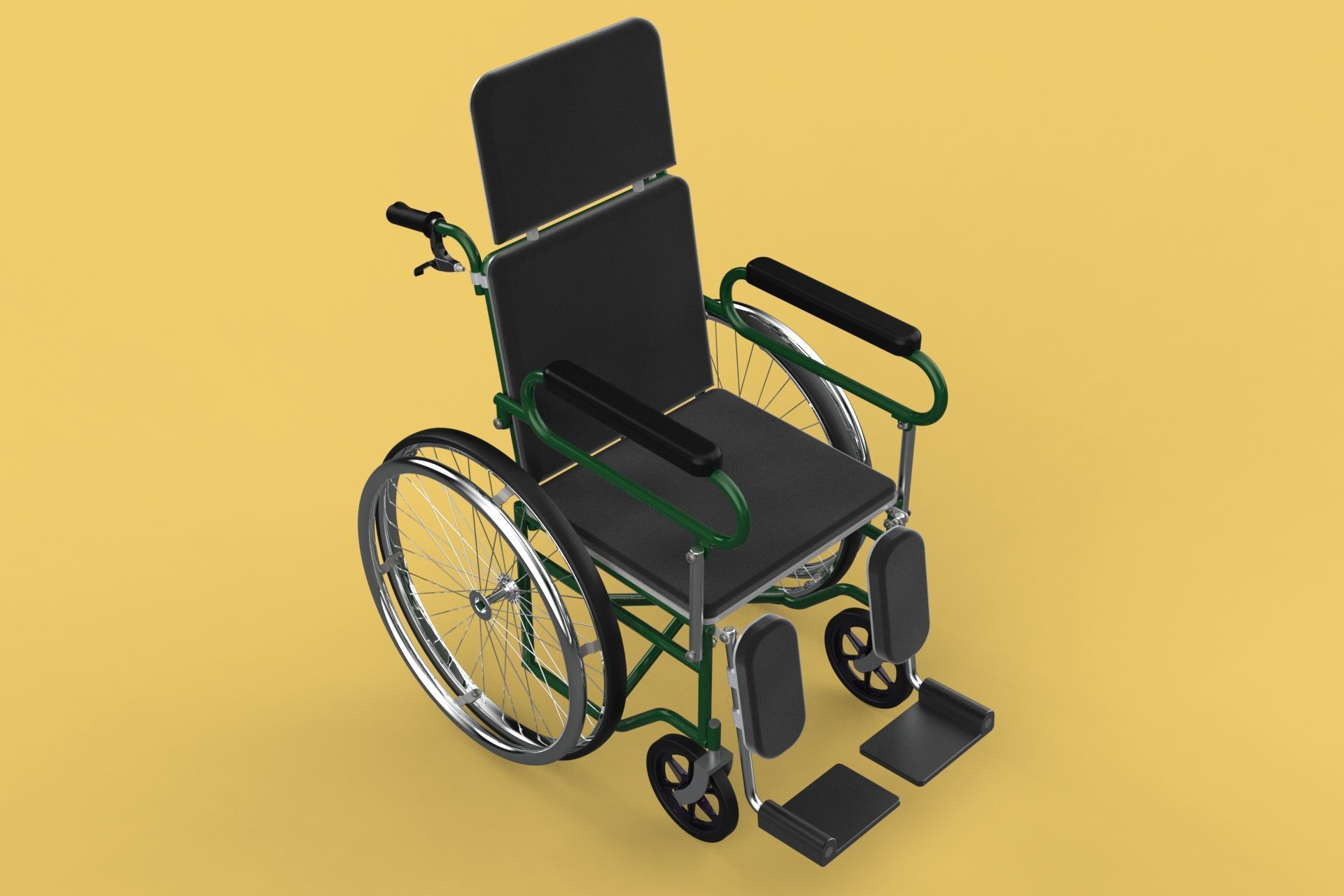 RECLINING RECLINE TILT LYING MANUAL FOLDING WHEELCHAIR MEDICAL 3D model_36