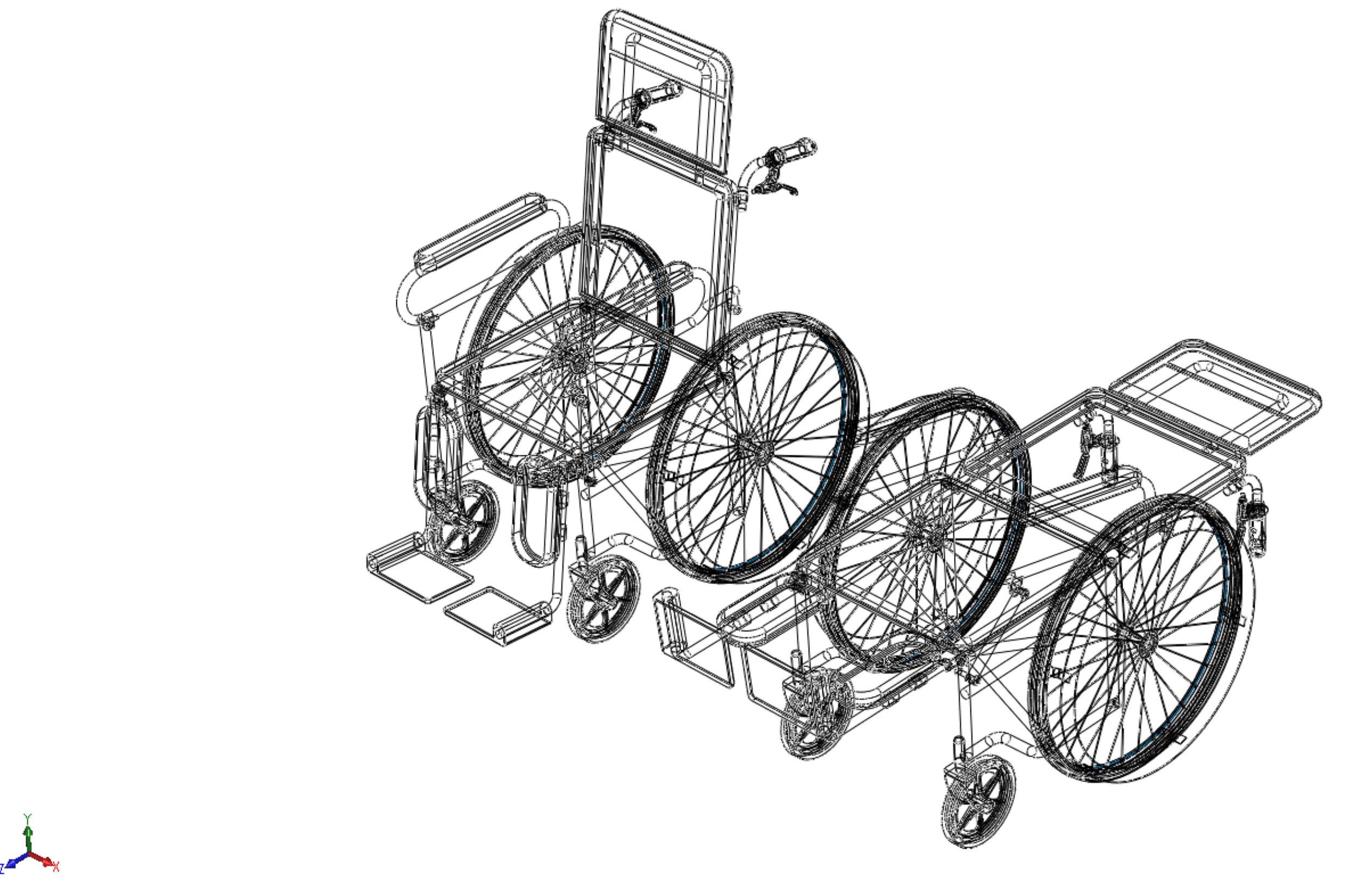 RECLINING RECLINE TILT LYING MANUAL FOLDING WHEELCHAIR MEDICAL 3D model_53