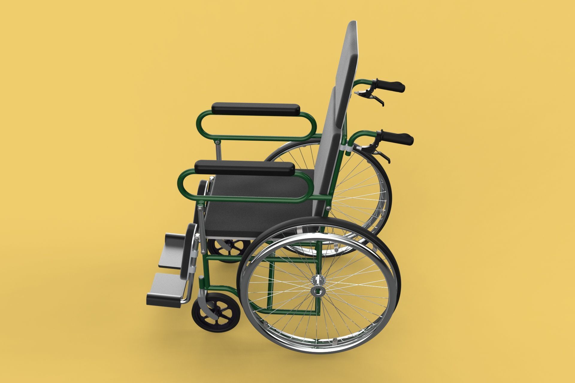 RECLINING RECLINE TILT LYING MANUAL FOLDING WHEELCHAIR MEDICAL 3D model_34