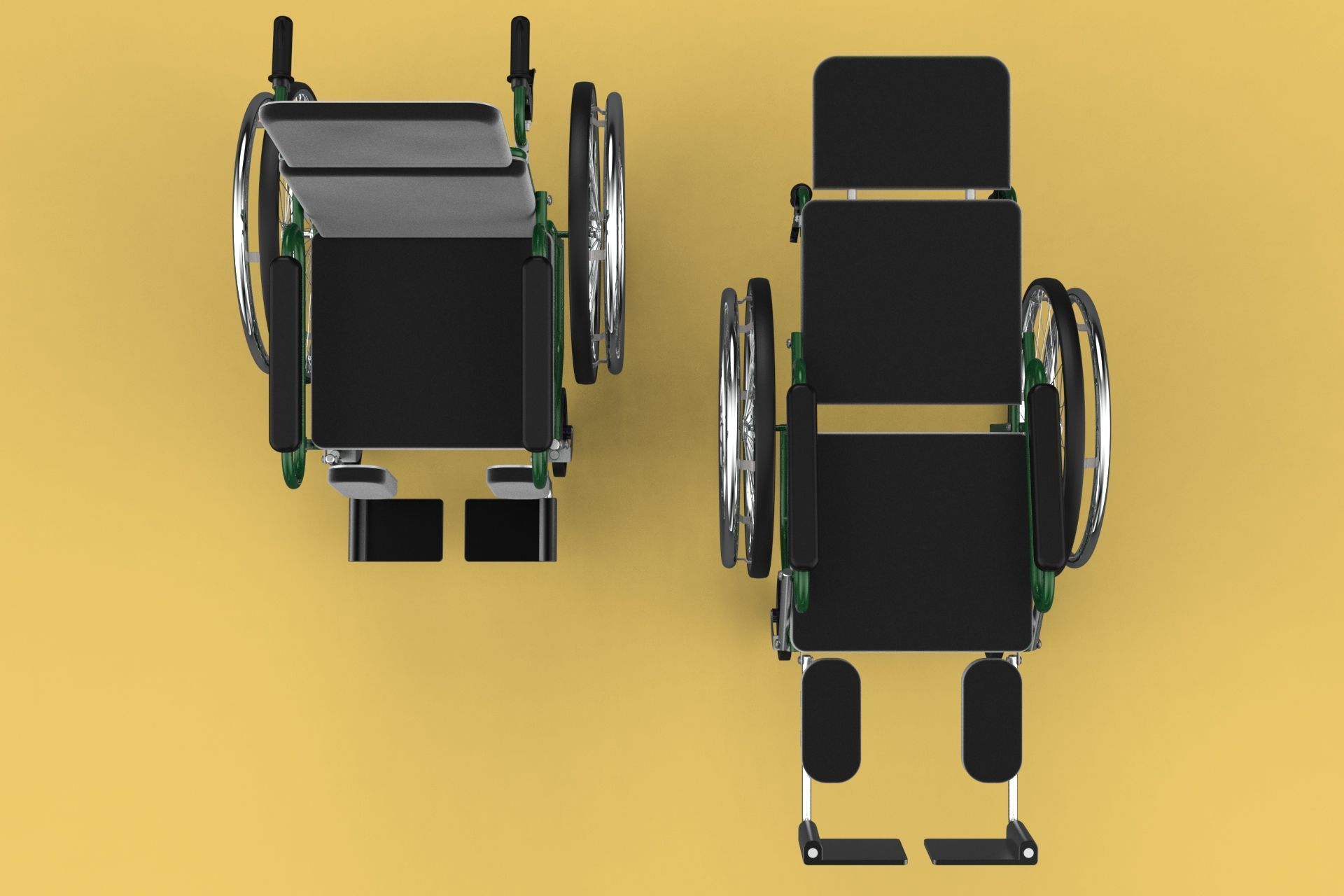 RECLINING RECLINE TILT LYING MANUAL FOLDING WHEELCHAIR MEDICAL 3D model_50