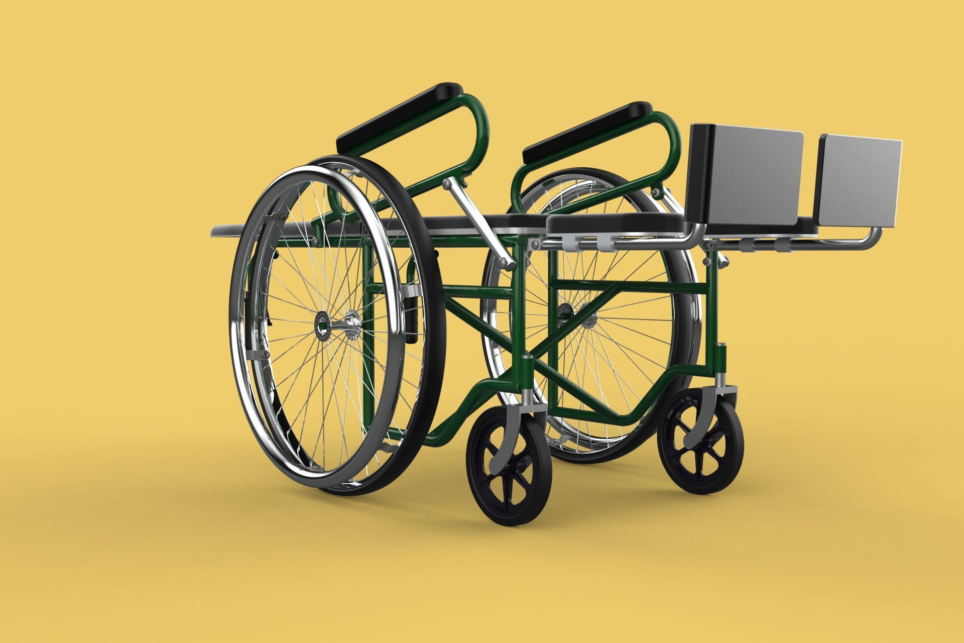 RECLINING RECLINE TILT LYING MANUAL FOLDING WHEELCHAIR MEDICAL 3D model_21