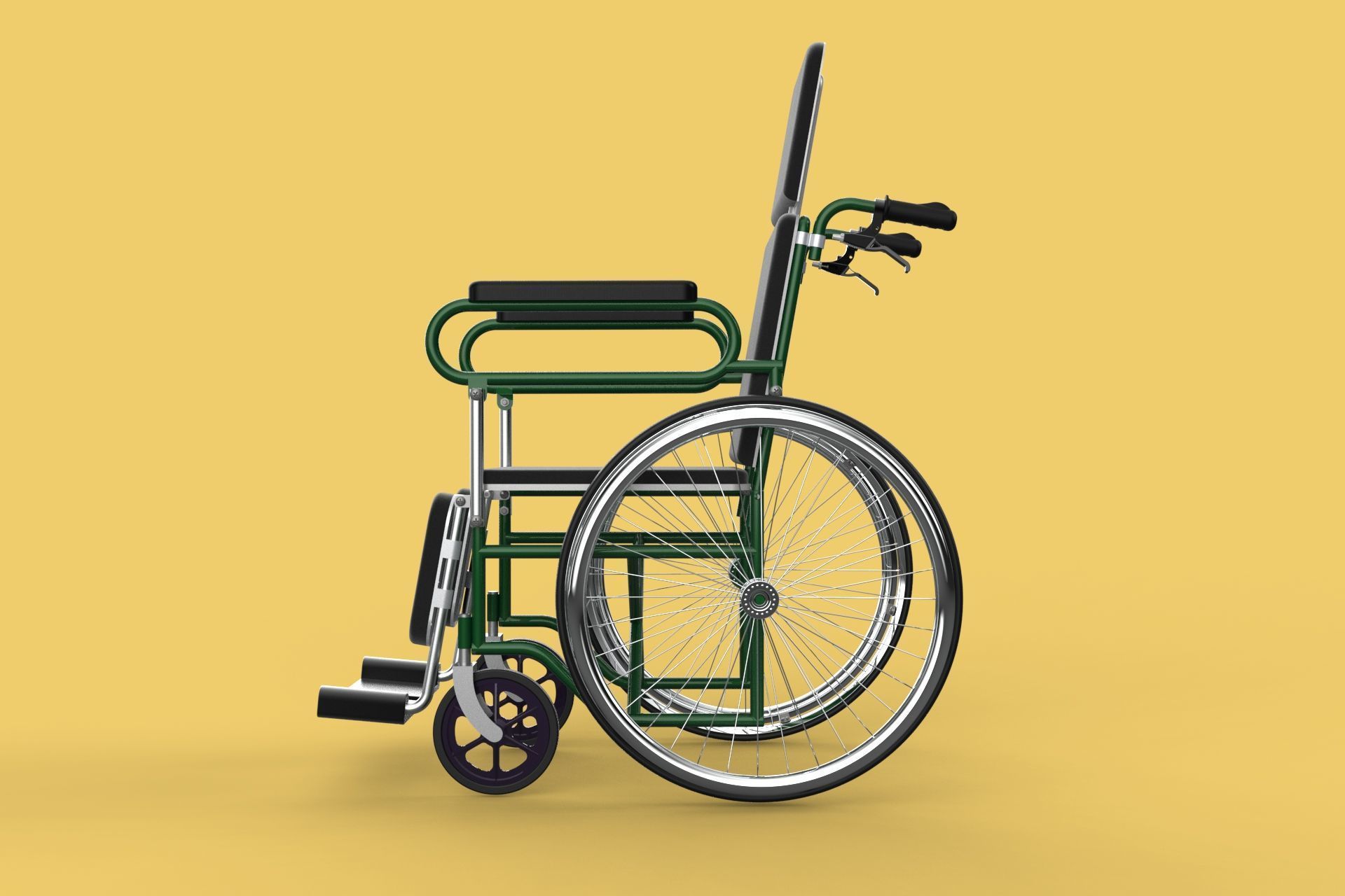 RECLINING RECLINE TILT LYING MANUAL FOLDING WHEELCHAIR MEDICAL 3D model_32