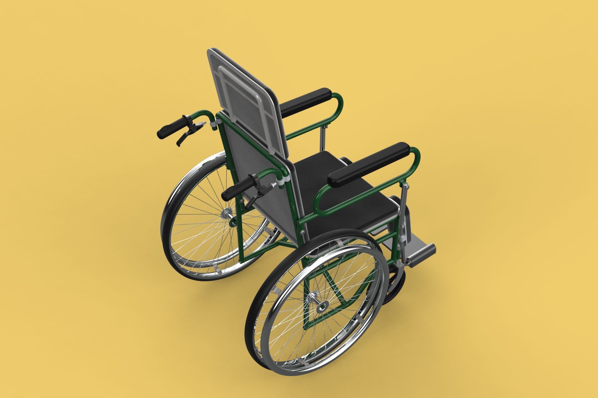 RECLINING RECLINE TILT LYING MANUAL FOLDING WHEELCHAIR MEDICAL 3D model_39