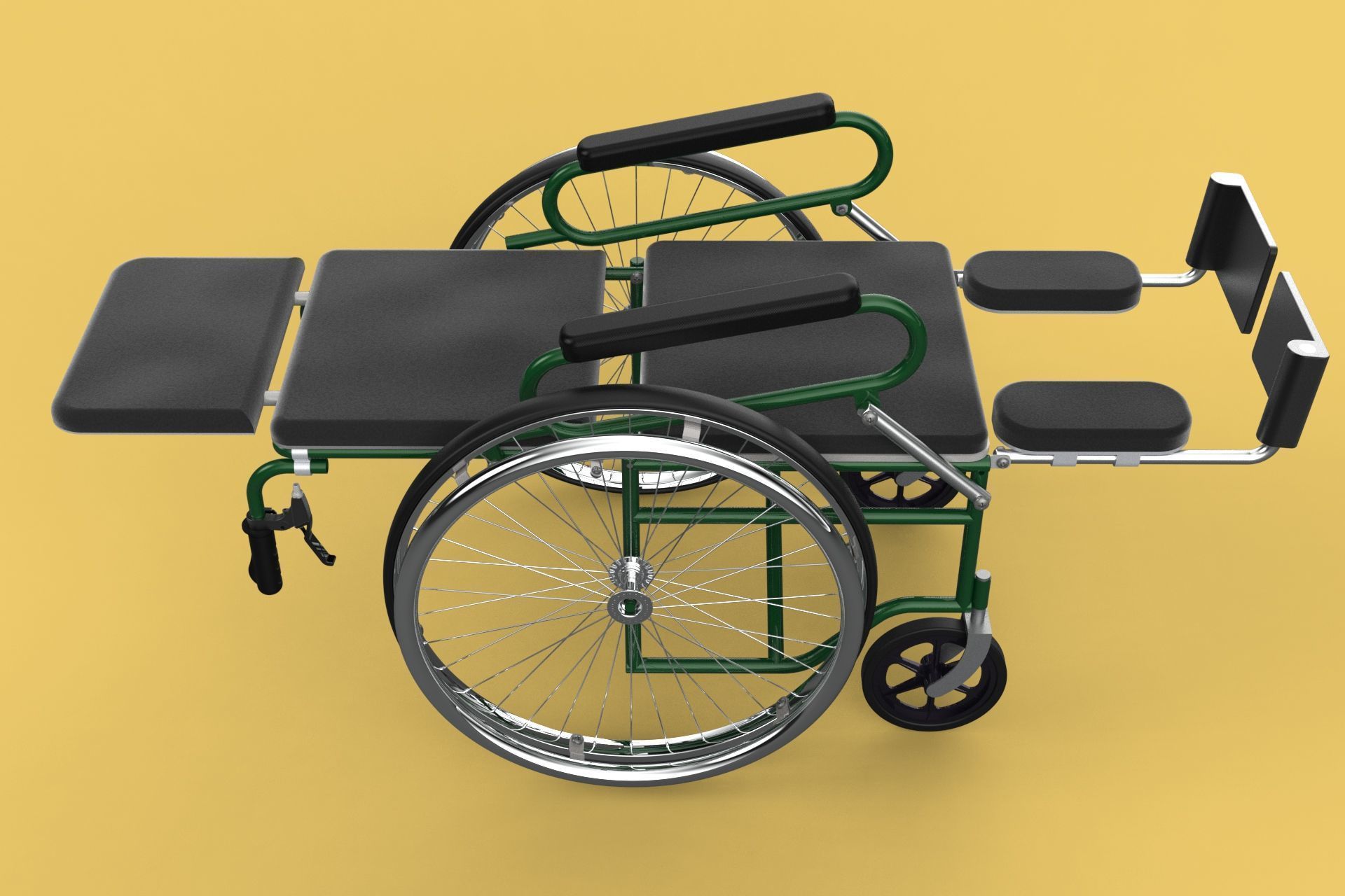 RECLINING RECLINE TILT LYING MANUAL FOLDING WHEELCHAIR MEDICAL 3D model_13