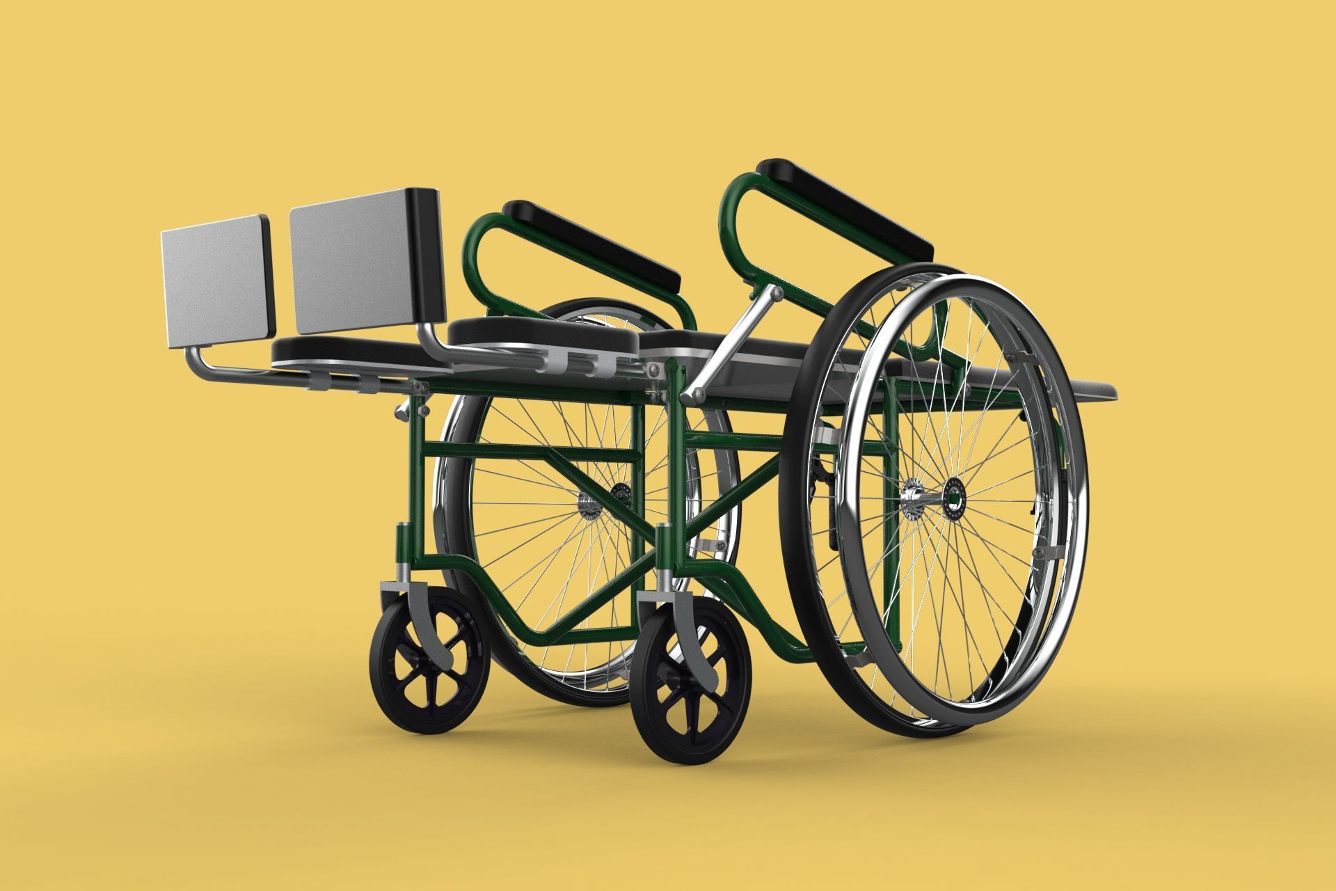 RECLINING RECLINE TILT LYING MANUAL FOLDING WHEELCHAIR MEDICAL 3D model_23