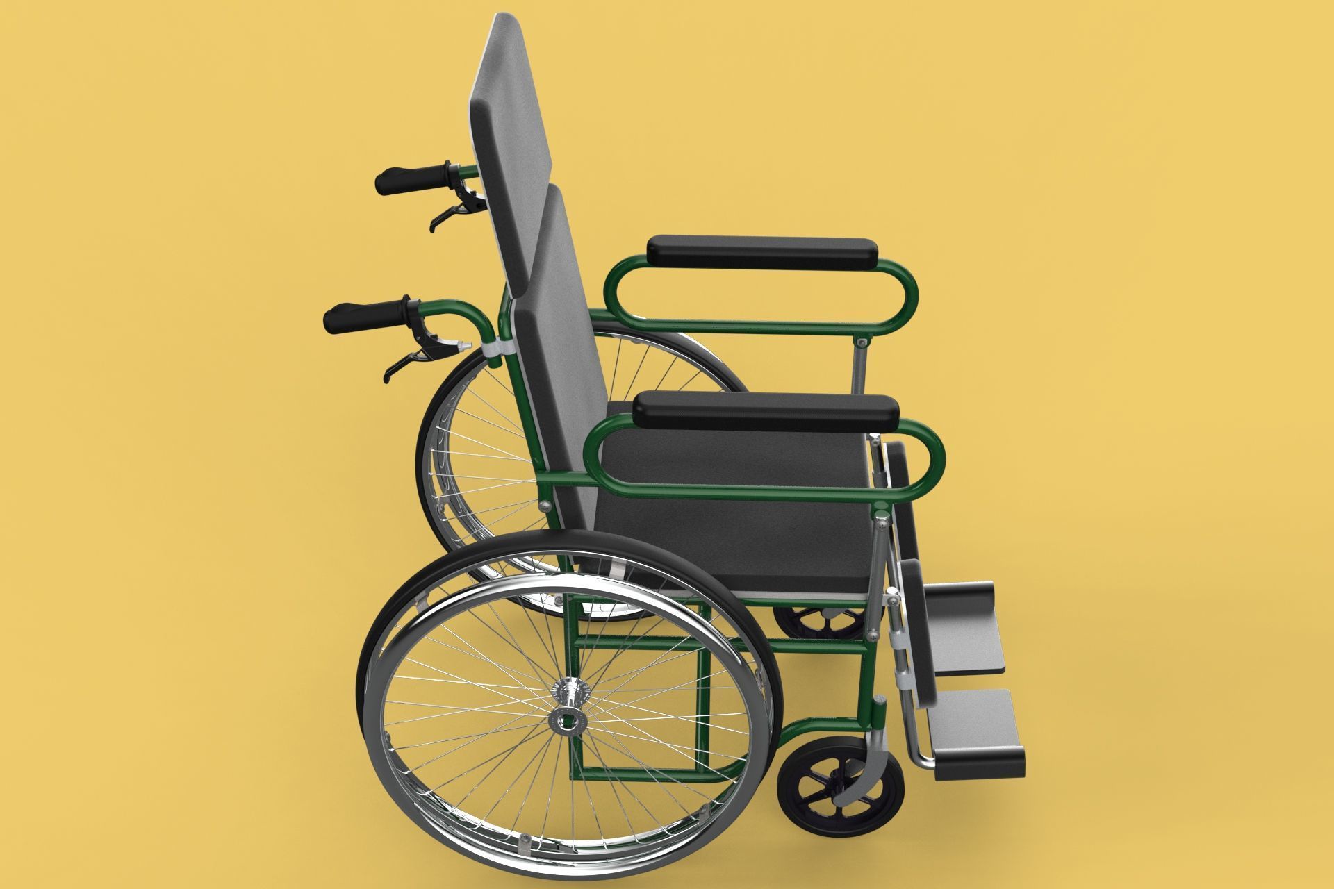 RECLINING RECLINE TILT LYING MANUAL FOLDING WHEELCHAIR MEDICAL 3D model_31