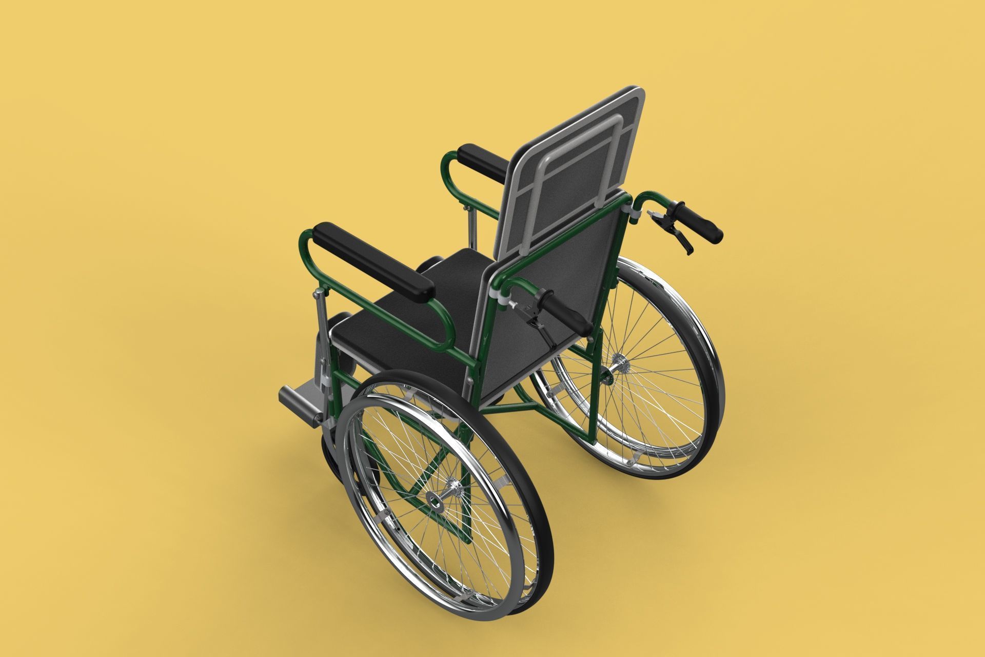RECLINING RECLINE TILT LYING MANUAL FOLDING WHEELCHAIR MEDICAL 3D model_38