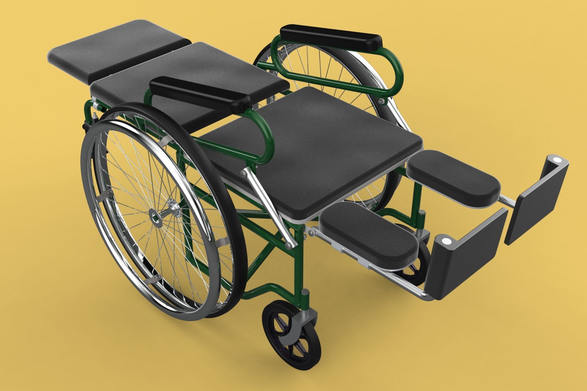 RECLINING RECLINE TILT LYING MANUAL FOLDING WHEELCHAIR MEDICAL 3D model_17