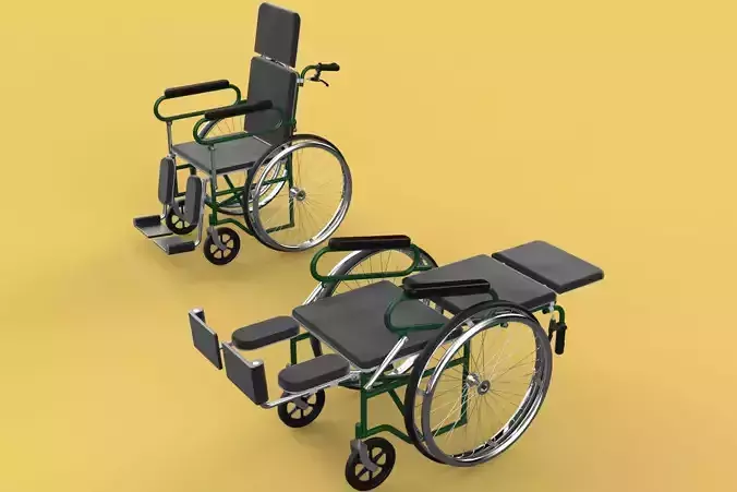 RECLINING RECLINE TILT LYING MANUAL FOLDING WHEELCHAIR MEDICAL 3D model