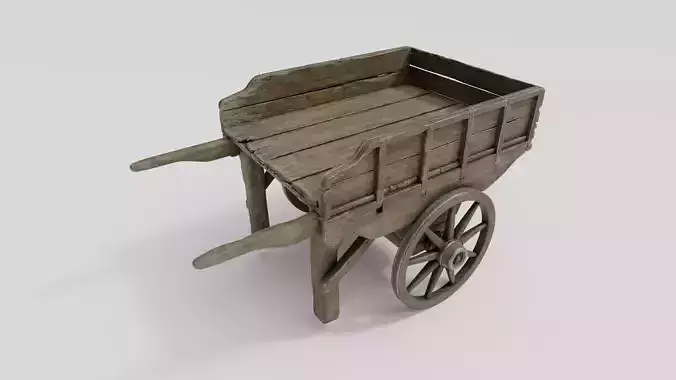Old medieval wooden cart